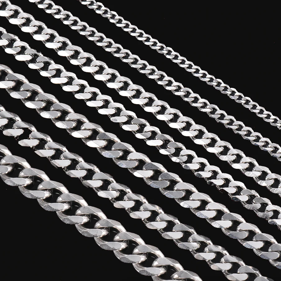 Stainless Steel Gold Silver Cuban Curb Chain