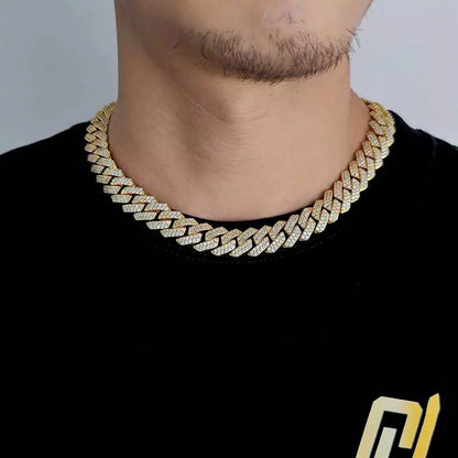 Gold Plated Iced Out Cuban Chain Necklace