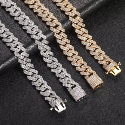 Gold Plated Iced Out Cuban Chain Necklace