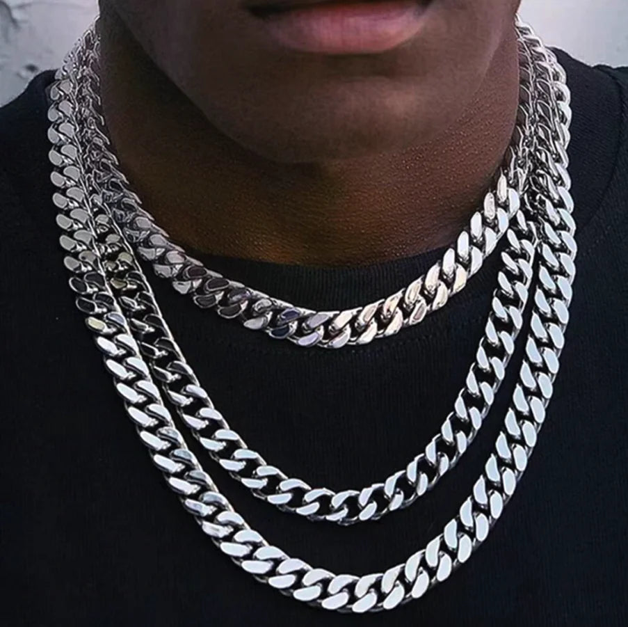 Stainless Steel Gold Silver Cuban Curb Chain