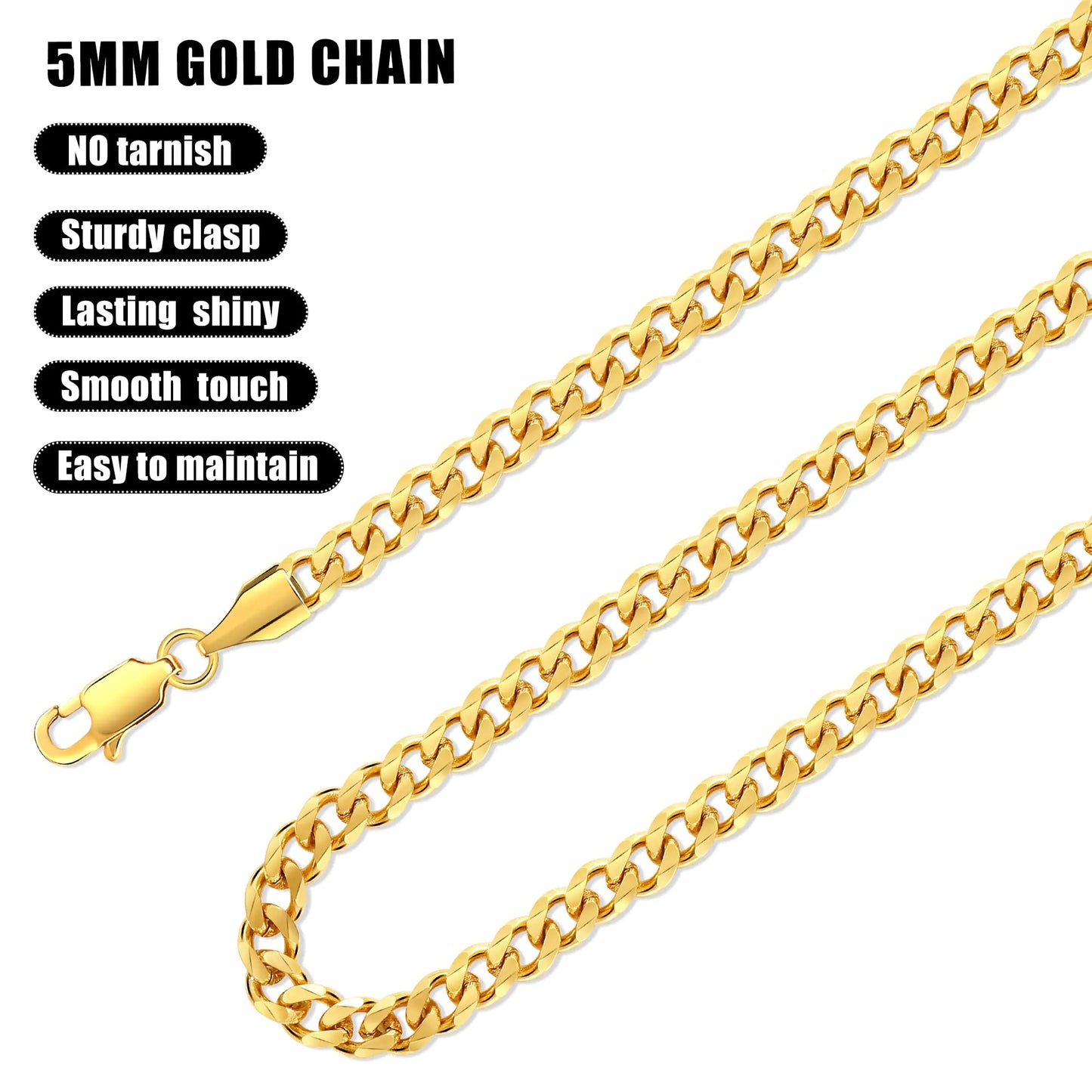 Stainless Steel Gold Plated Box Chain