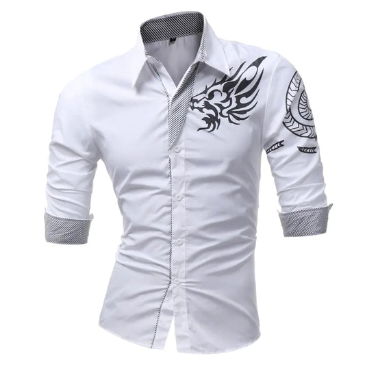 Men's Dragon Emblem Long Sleeve Shirt