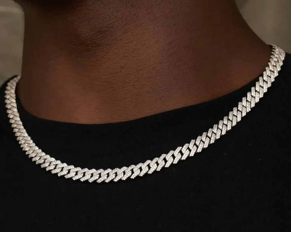 Diamond Prong Cuban Necklace