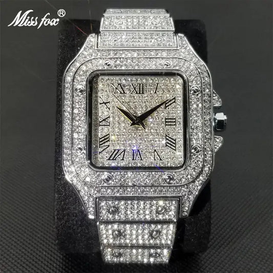 Luxury Diamond-Encrusted Men's Watch