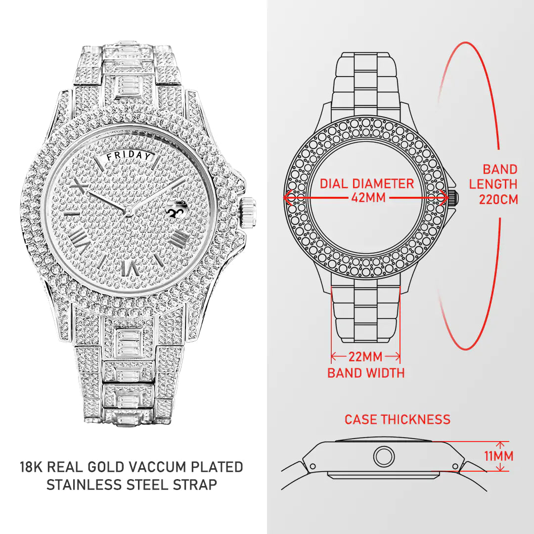 Masculino Diamond Quartz Watch